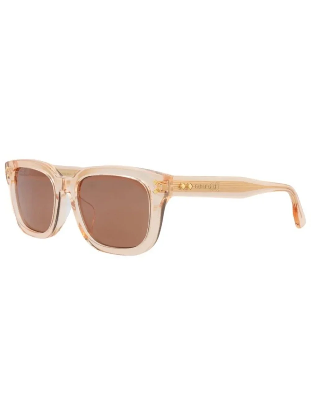 New Gucci Women's Sunglasses Square Rectangle Recycled Acetate Frame Orange Red